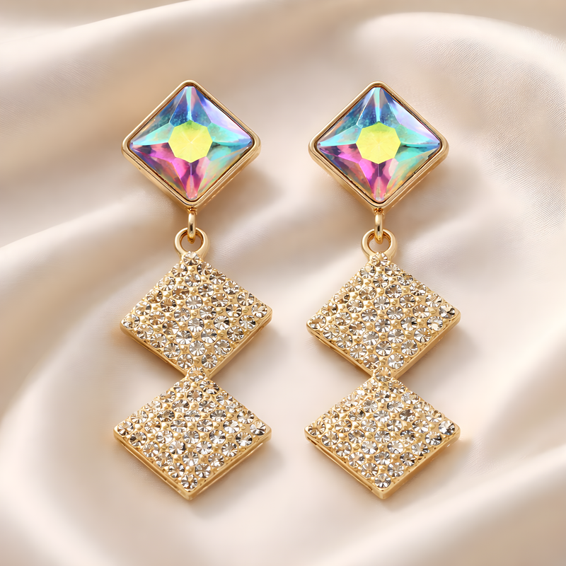 NNED002 ZYN Pearl Square Drop Earrings