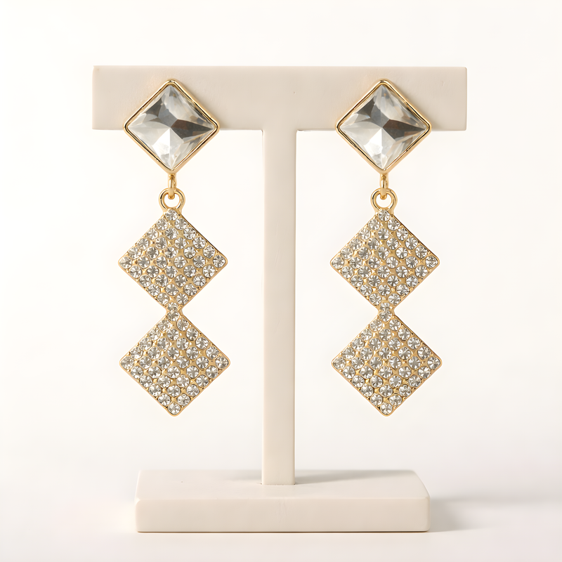 NNED002 ZYN Pearl Square Drop Earrings