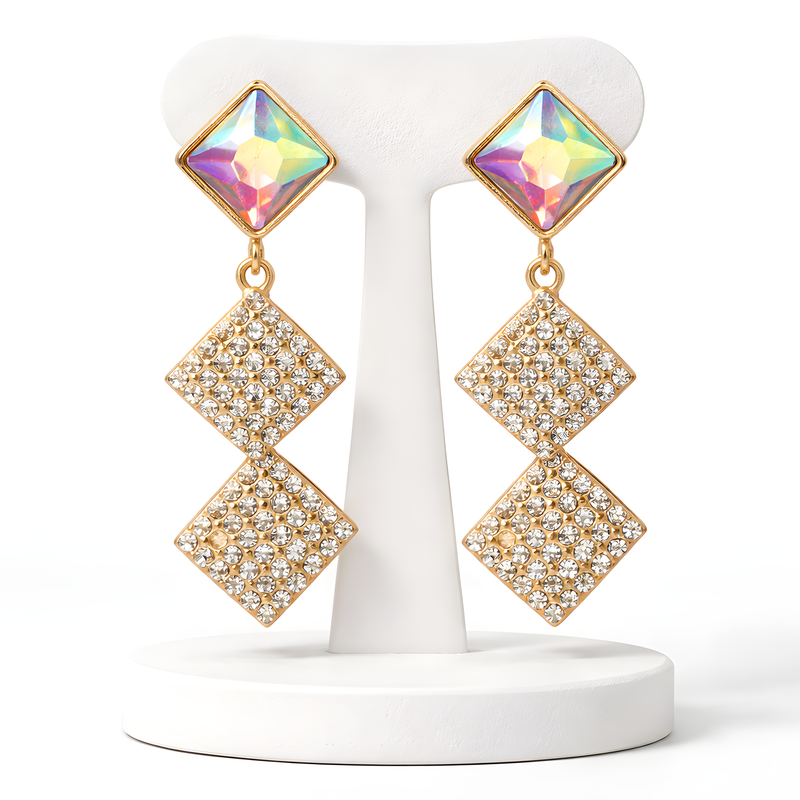 NNED002 ZYN Pearl Square Drop Earrings
