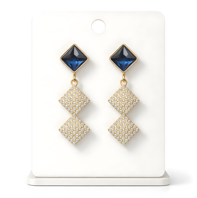 NNED002 ZYN Pearl Square Drop Earrings