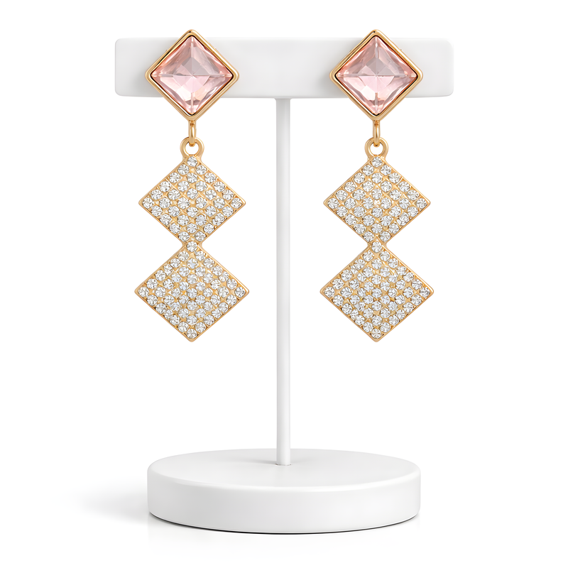 NNED002 ZYN Pearl Square Drop Earrings
