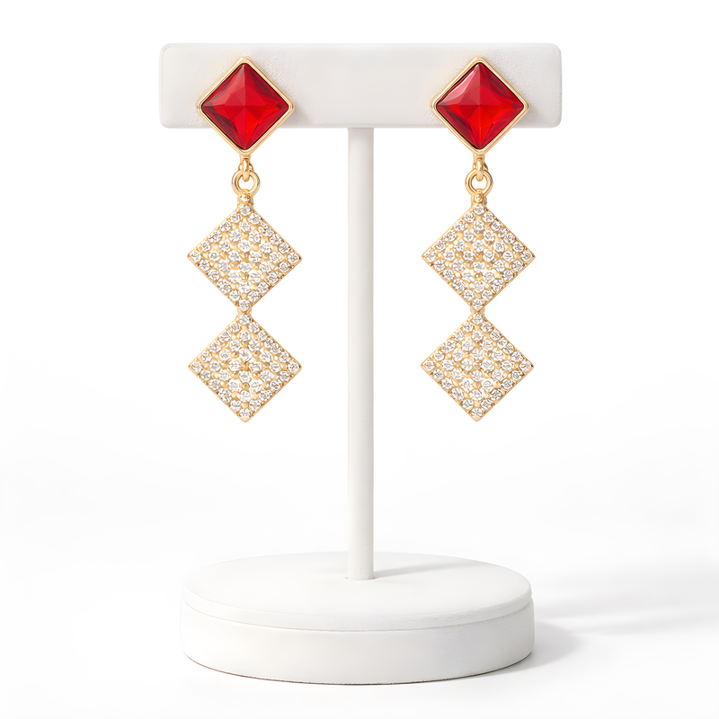 NNED002 ZYN Pearl Square Drop Earrings