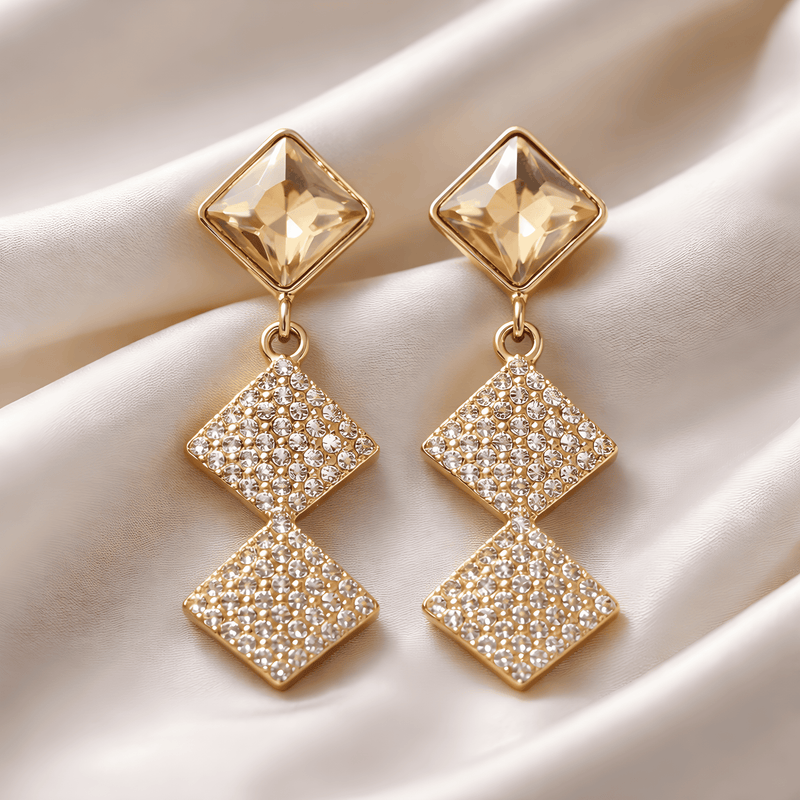NNED002 ZYN Pearl Square Drop Earrings