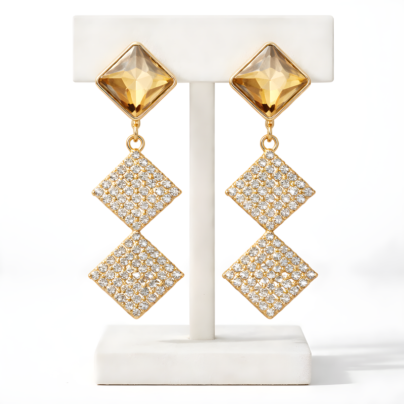 NNED002 ZYN Pearl Square Drop Earrings