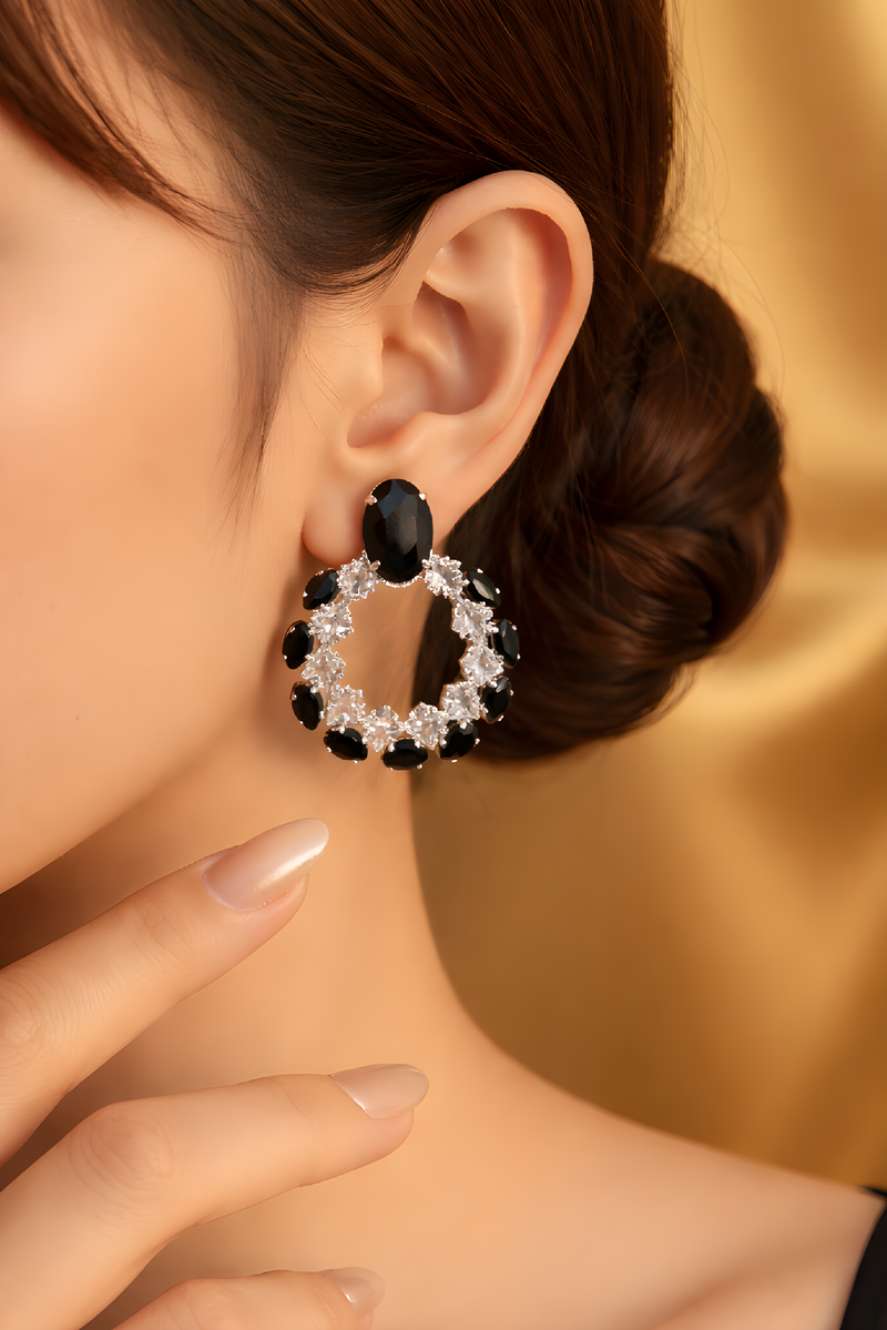 NNED010 ZYN Round Pear Drop Earrings