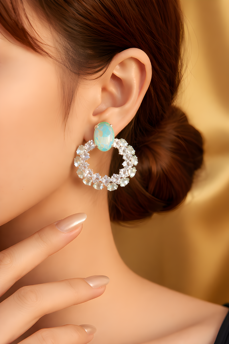 NNED010 ZYN Round Pear Drop Earrings
