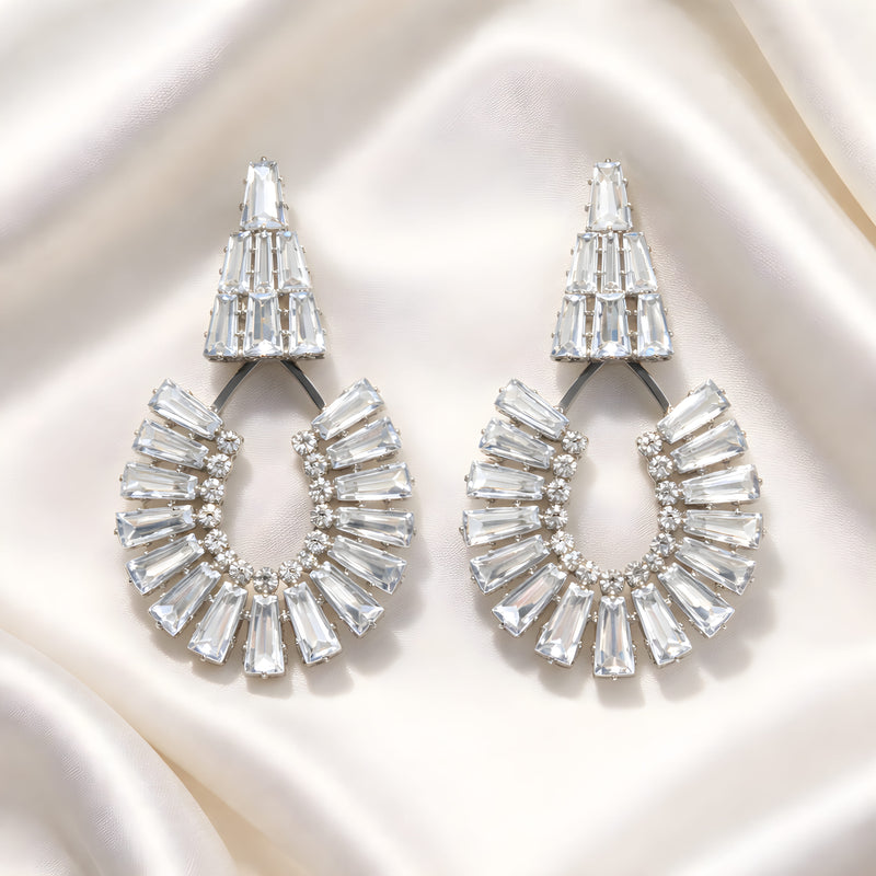 NNED014 ZYN Rectangle Tear Drop Earrings