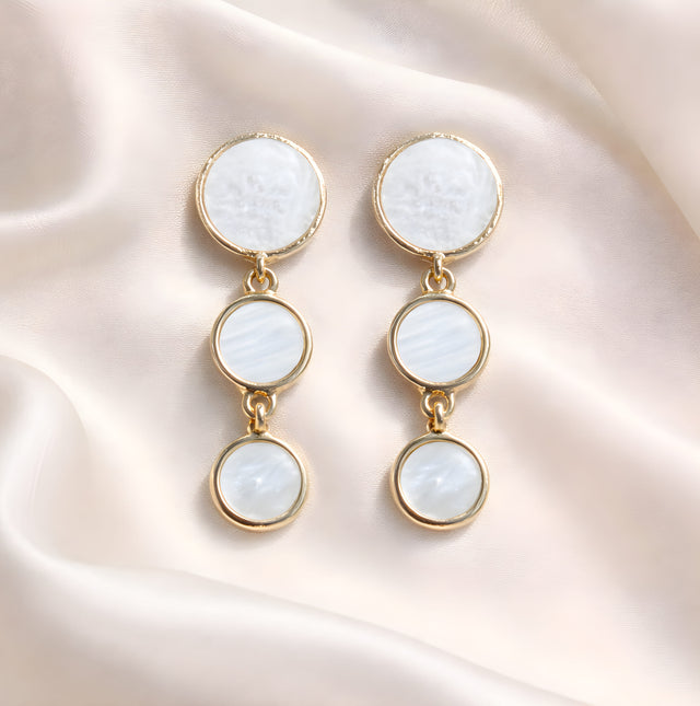 NNED015 ZYN Trio Round Drop Earrings