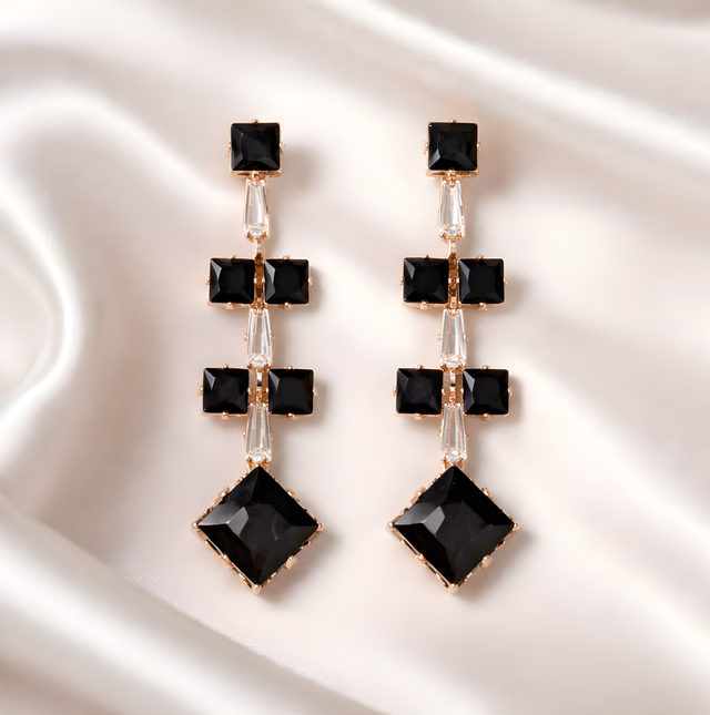 NNED036 ZYN Midnight Prism Crystal Drop Earrings