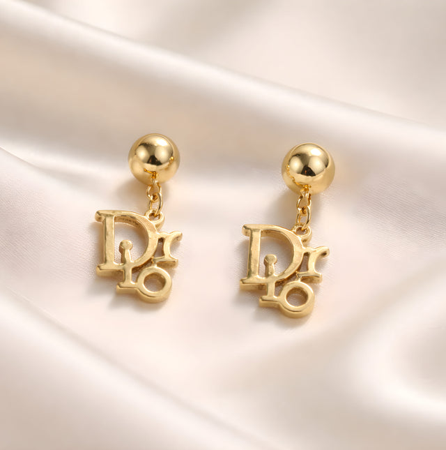 NNED028 ZYN Dior Stainless Steel Drop Earrings