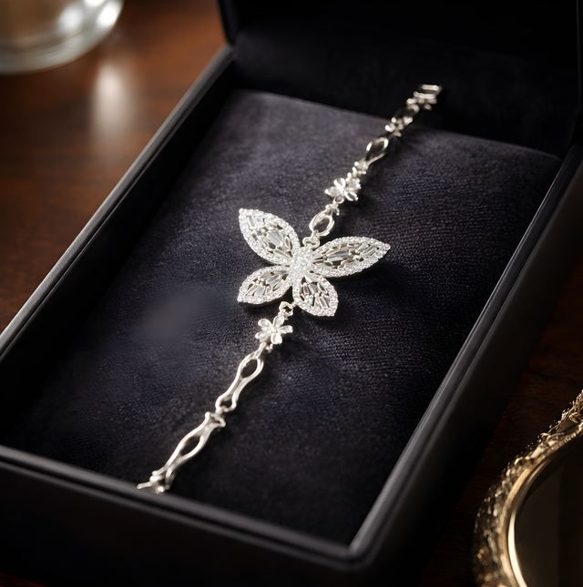 NNCB002 ZYN Butterfly Crystal Charm Bracelet