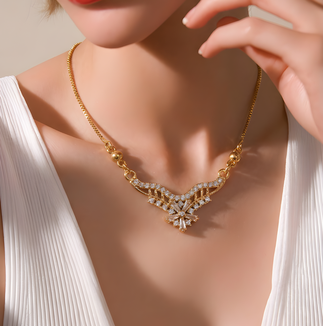NNPN004 ZYN Imperial Diamond Wing Necklace