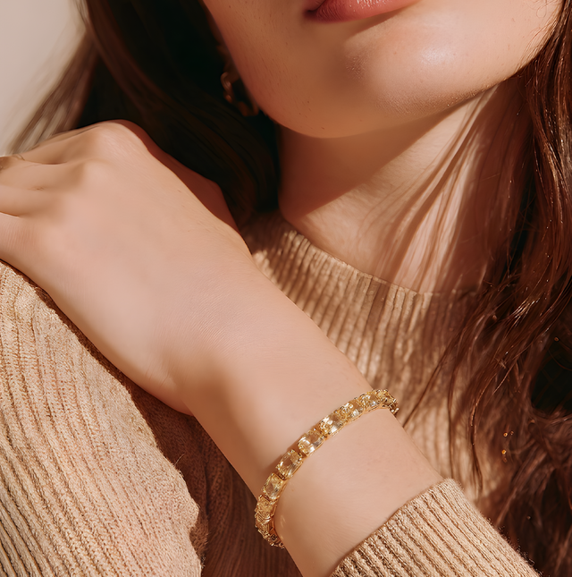 NNCB004 ZYN Luxe Rectangular Stone Bracelet