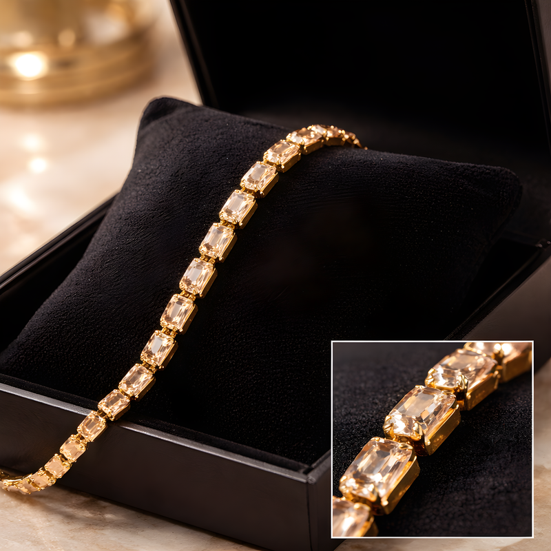 NNCB004 ZYN Luxe Rectangular Stone Bracelet