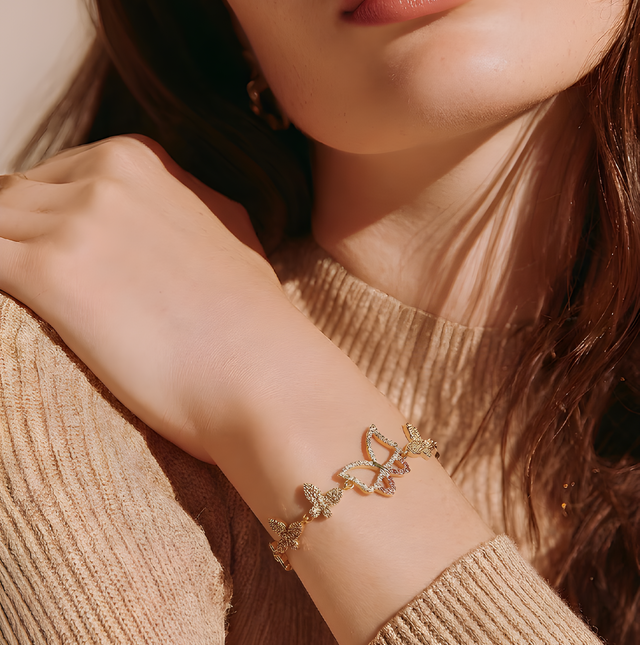 NNCB009 ZYN Golden Butterfly Bracelet