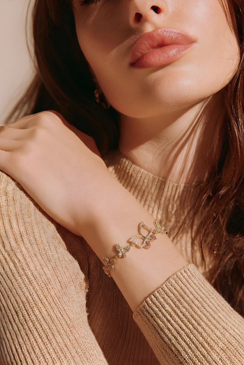 NNCB009 ZYN Golden Butterfly Bracelet