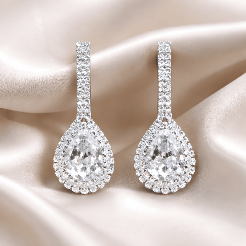 NNED044 ZYN Crystal Teardrop Drop Earrings