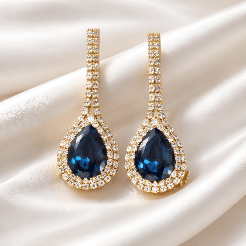 NNED044 ZYN Crystal Teardrop Drop Earrings