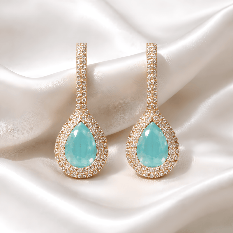 NNED044 ZYN Crystal Teardrop Drop Earrings