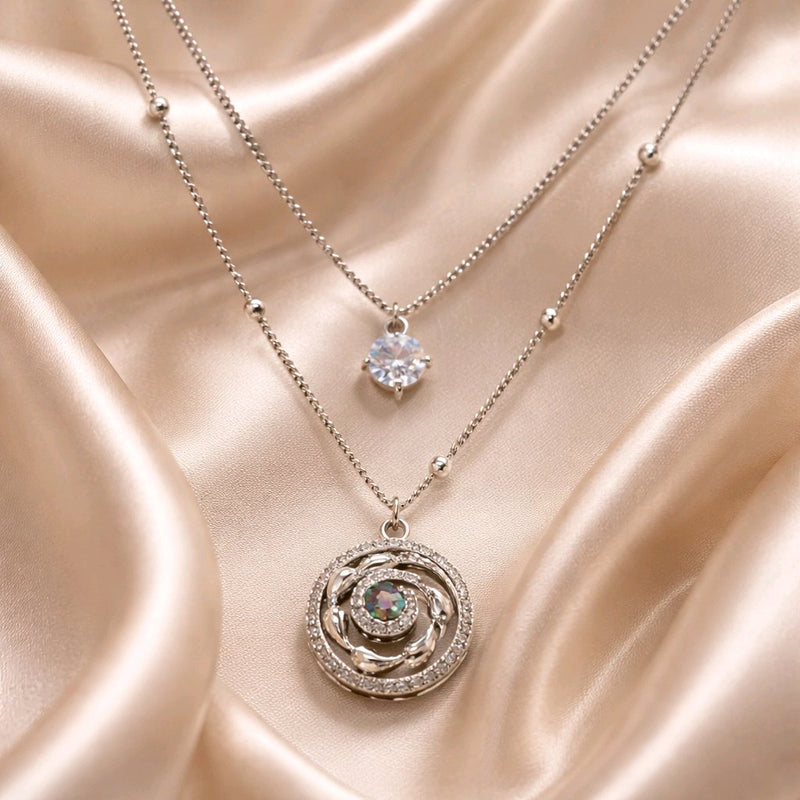NNPN017 ZYN Layered Circle Bead Necklace