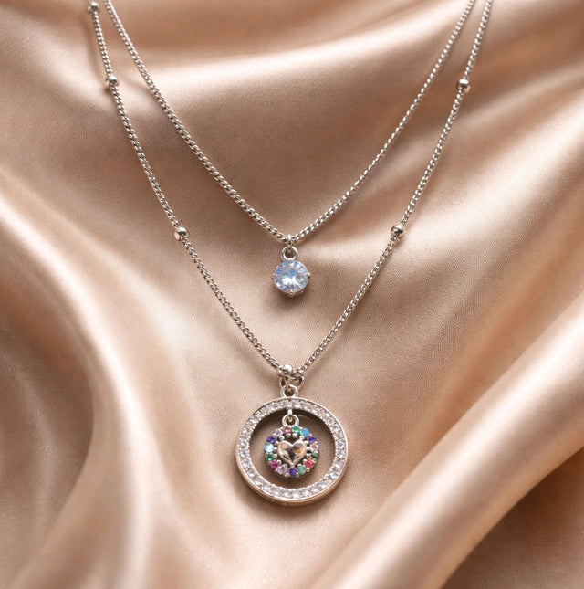 NNPN019 ZYN Layered Minimal Charm Necklace