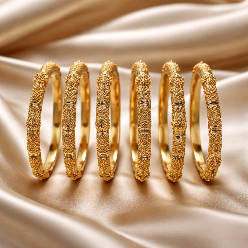 NNCK004 RZN Floral Bangles Set (6 Pcs)