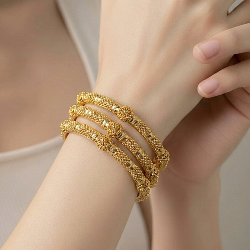 NNCK004 RZN Floral Bangles Set (6 Pcs)