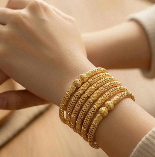 NNCK005 RZN Classic Accent Bangles Set (6 Pcs)