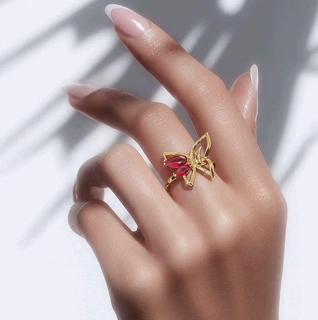 NNGR001 ZYN Butterfly Adjustable Ring