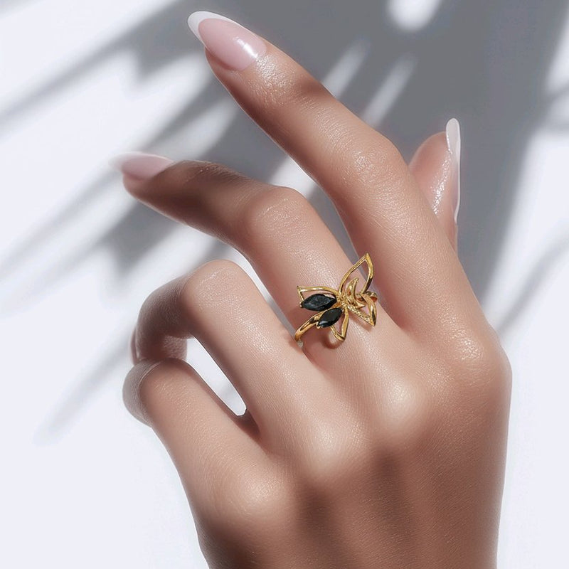 NNGR001 ZYN Butterfly Adjustable Ring