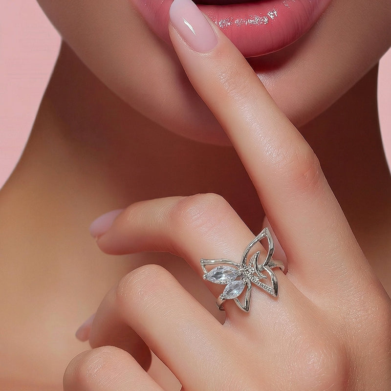 NNGR001 ZYN Butterfly Adjustable Ring