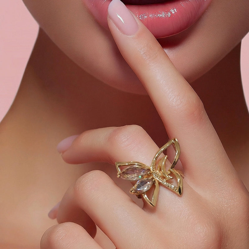 NNGR001 ZYN Butterfly Adjustable Ring