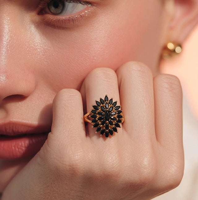 NNGR030 ZYN Leaf Stone Ring