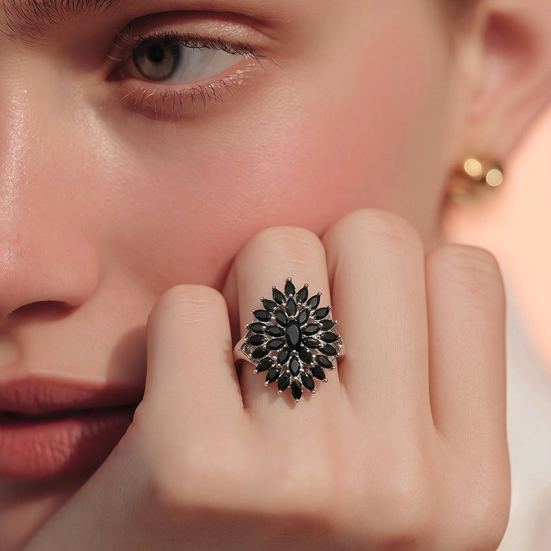 NNGR030 ZYN Leaf Stone Ring