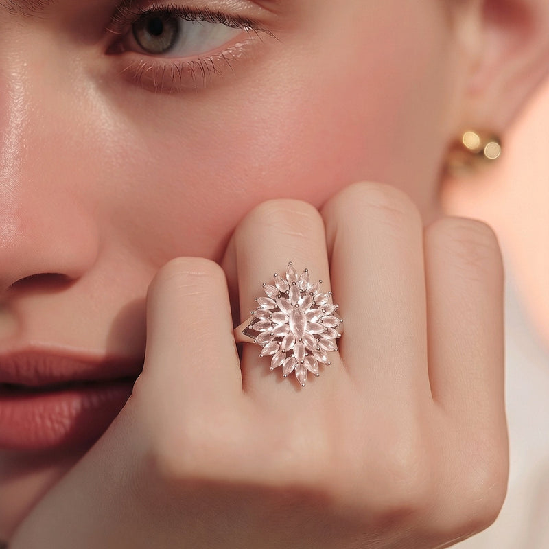 NNGR030 ZYN Leaf Stone Ring