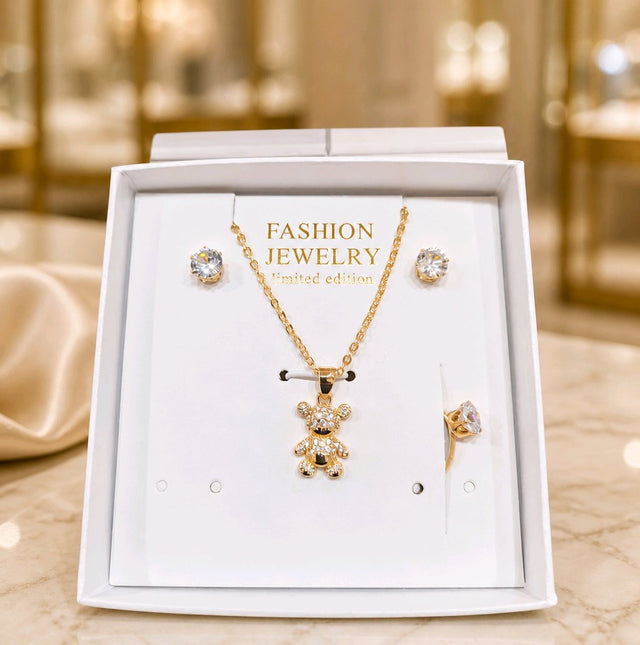 NNGB004 ZYN Teddy Bear Pendant Gift Box Set