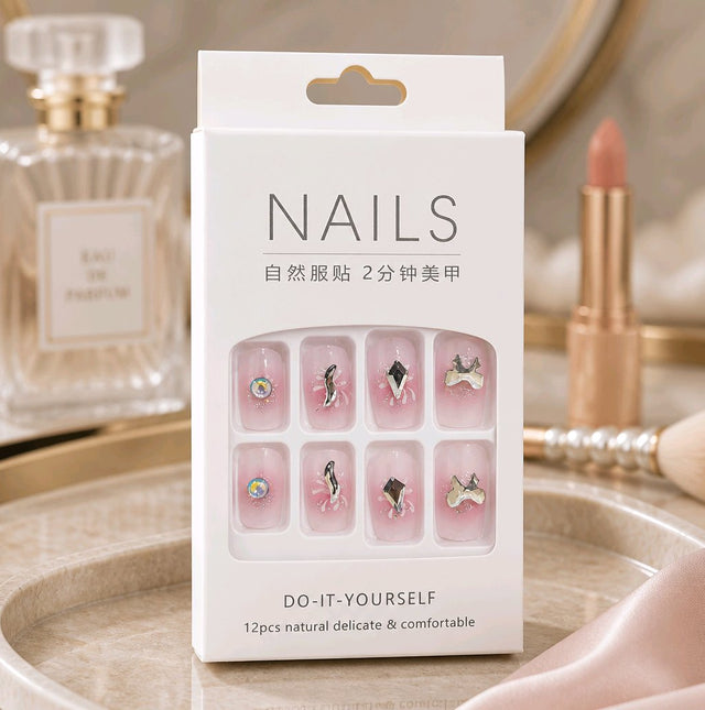 NNAN002 ZYN Blush Butterfly Press-On Nails