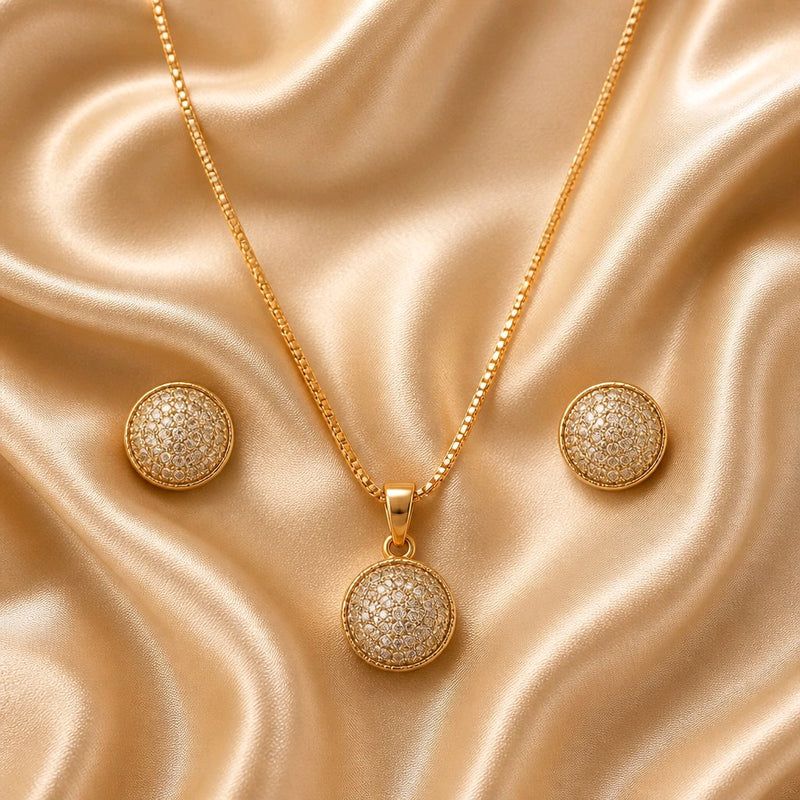 NNPS003 ZYN Crystal Halo Pendant Set