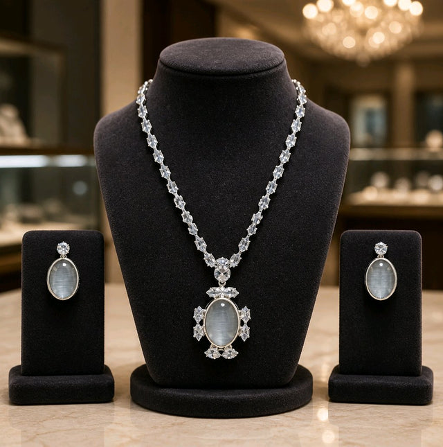 NNPS021 – ZYN Crystal Opal Pendant Set