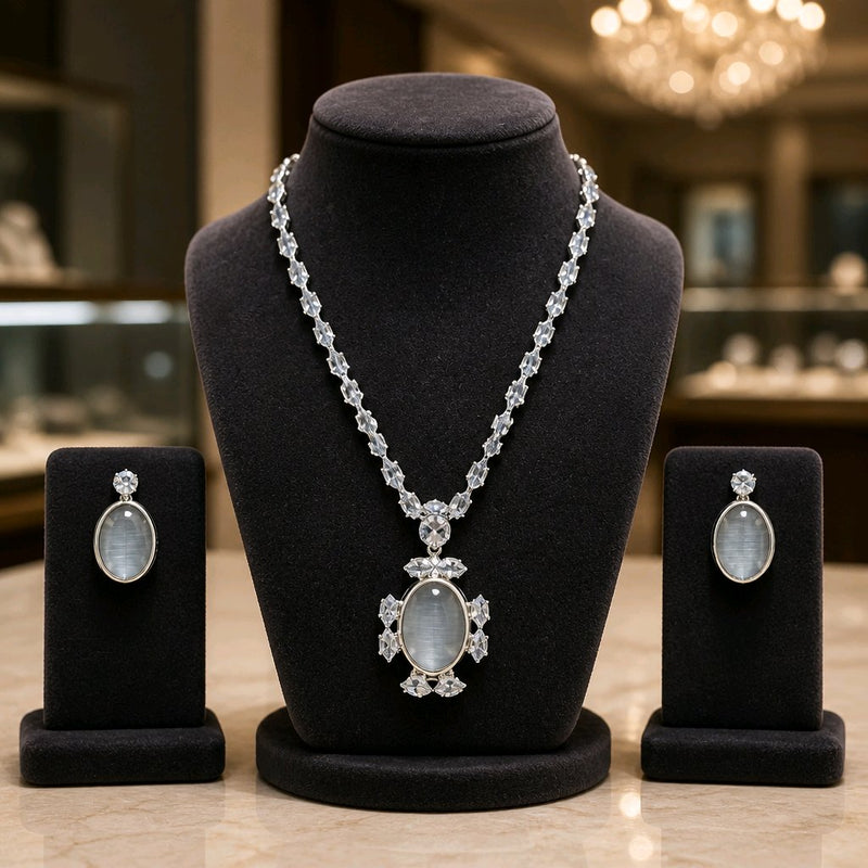 NNPS021 – ZYN Crystal Opal Pendant Set