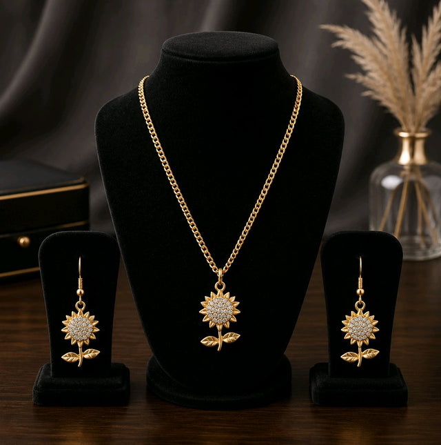 NNPS023 ZYN Sunflower Bloom Pendant Set
