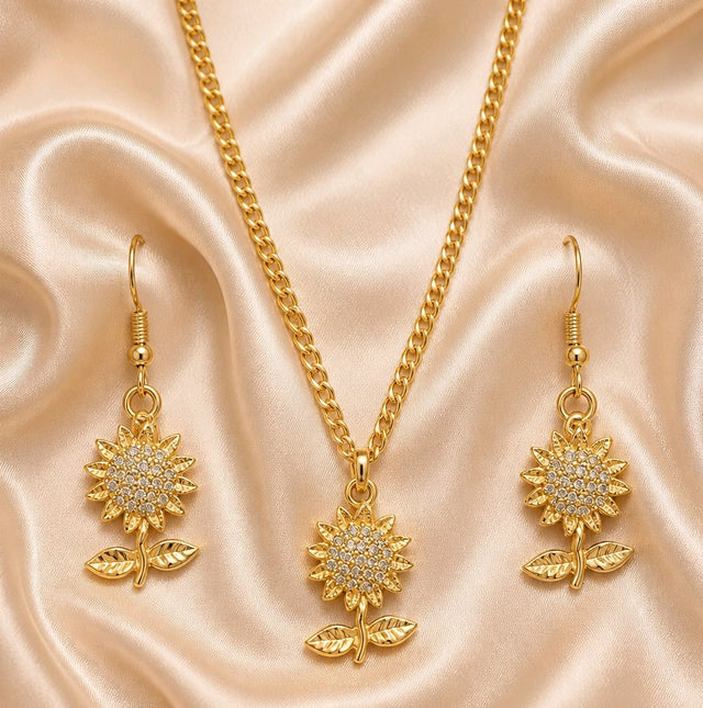NNPS023 ZYN Sunflower Bloom Pendant Set