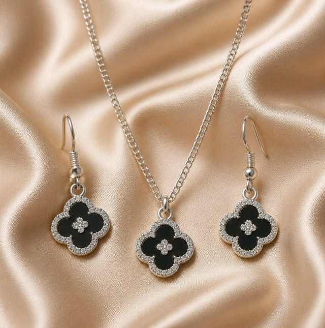 NNPS026 ZYN Noir Blossom Pendant Set