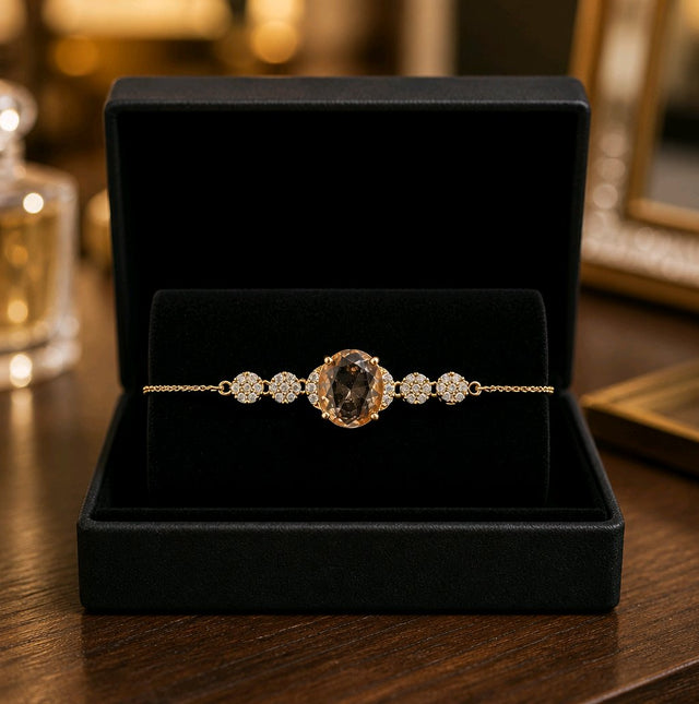 NNCB021 – ZYN Amber Crystal Adjustable Bracelet