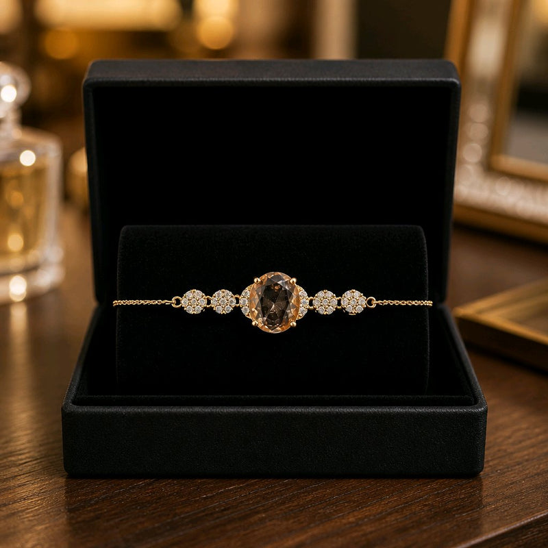 NNCB021 – ZYN Amber Crystal Adjustable Bracelet