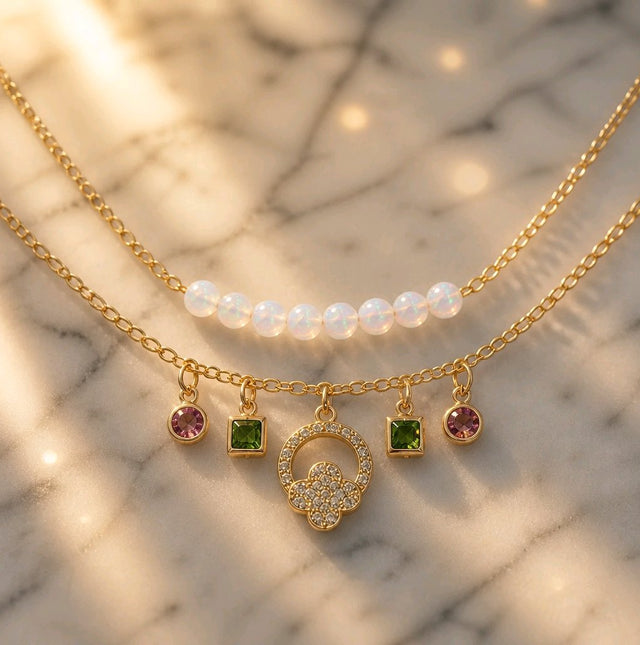 NNCB030 – ZYN Opal Clover Charm Bracelet