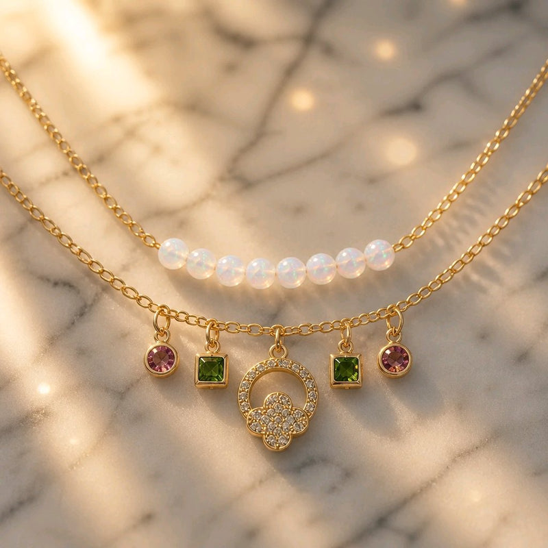 NNCB030 – ZYN Opal Clover Charm Bracelet