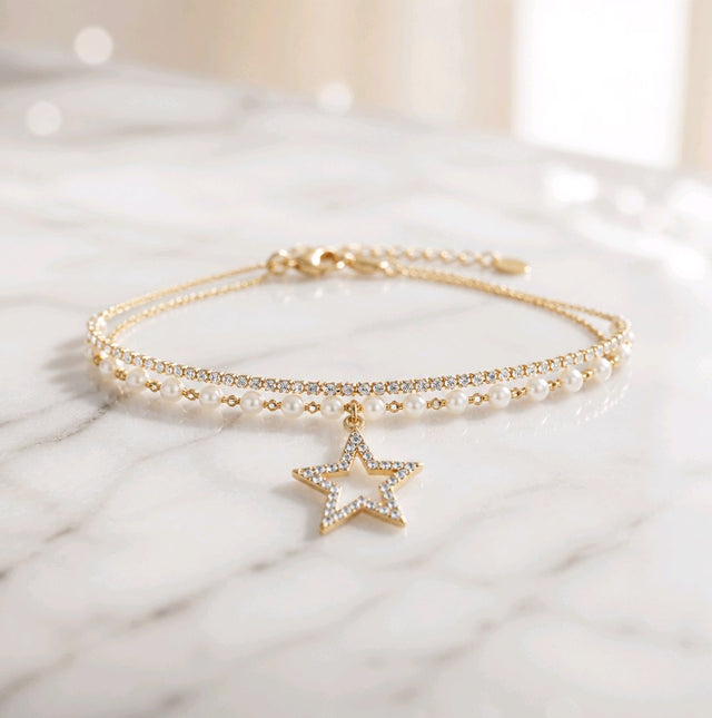 NNCB035 – ZYN Crystal Star Charm Bracelet