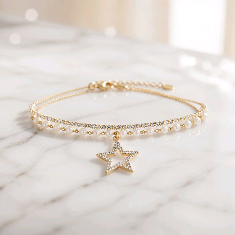NNCB035 – ZYN Crystal Star Charm Bracelet