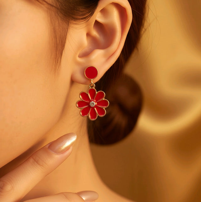 NNED059 – ZYN Daisy Bloom Drop Earrings
